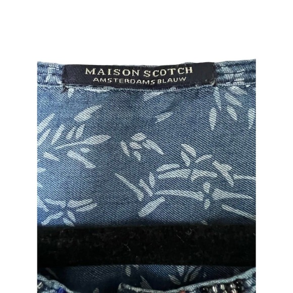 MAISON SCOTCH Womens Blouse Cornflower Blue EILGA Top Boho Button Up Size S - Picture 6 of 6